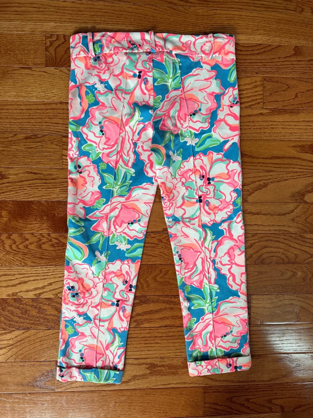 Lilly Pulitzer Flutter Blue Lucky Charm Floral Capri Pants